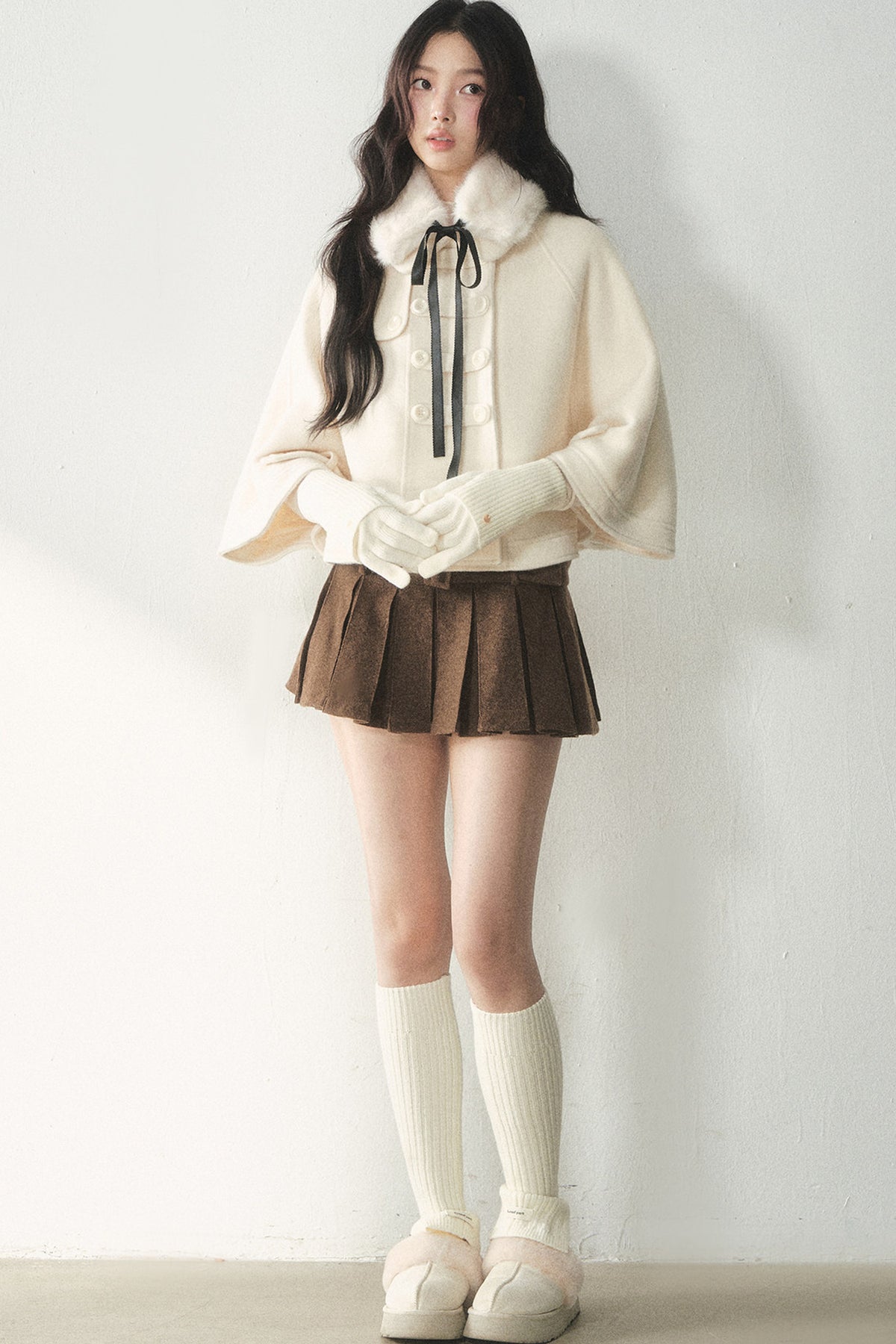Merino Wool Pleated Skirt
