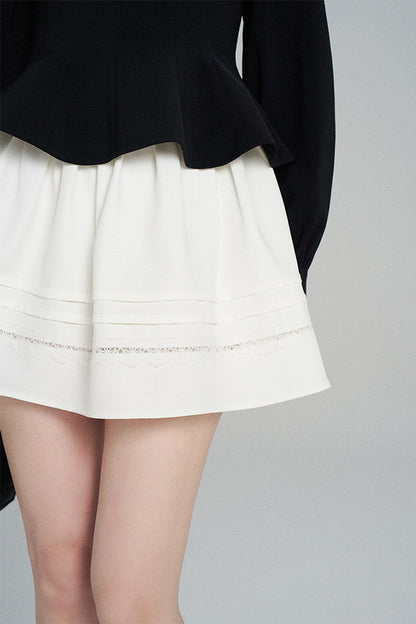 Peplum Waist Lace Collar Shirt