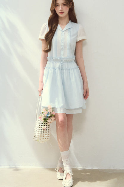 Sea Salt Blue Lyocell Shirt Dress
