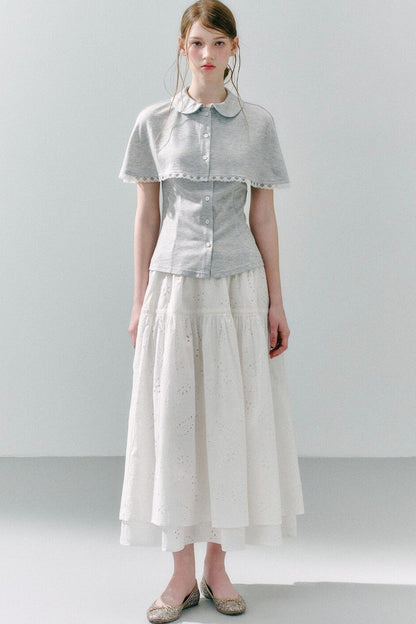 Cape Shirt and Skirt Set