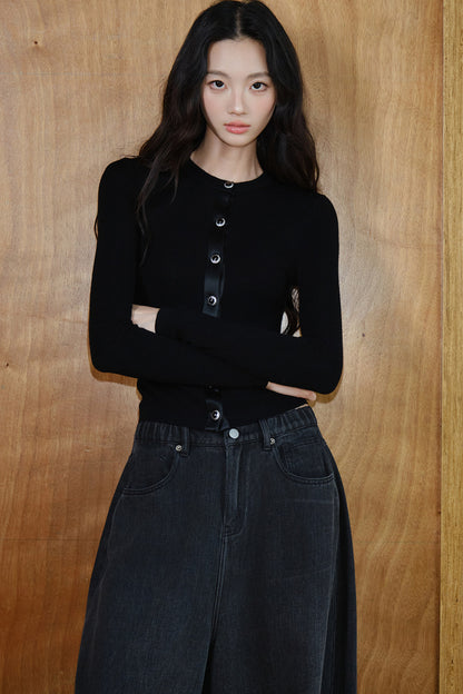 Pure Wool Button Knit Top