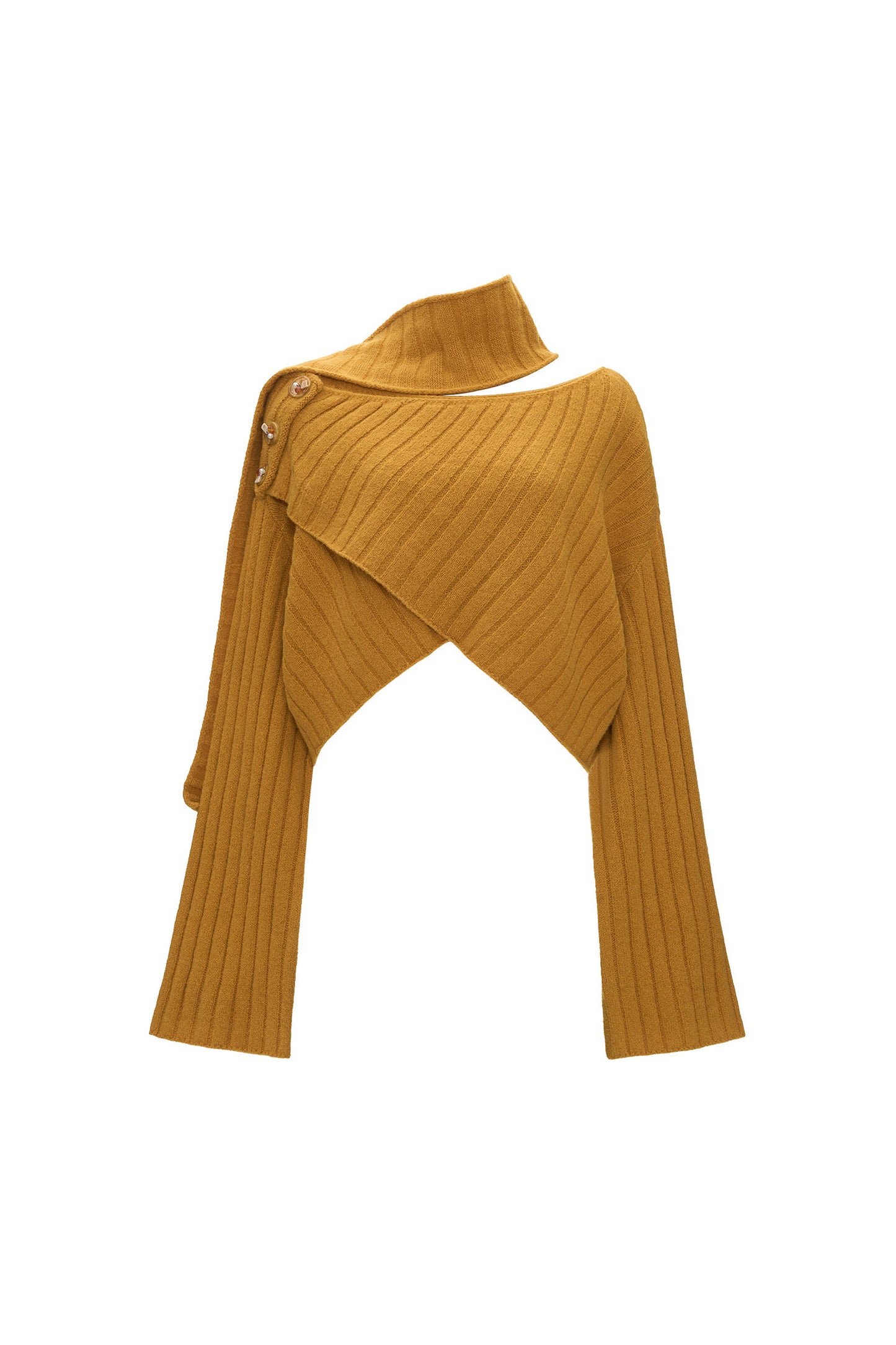 Cross Wide-Neck Knit Sweater