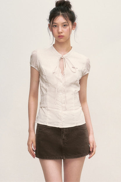 Preppy Puff-Sleeve Blouse