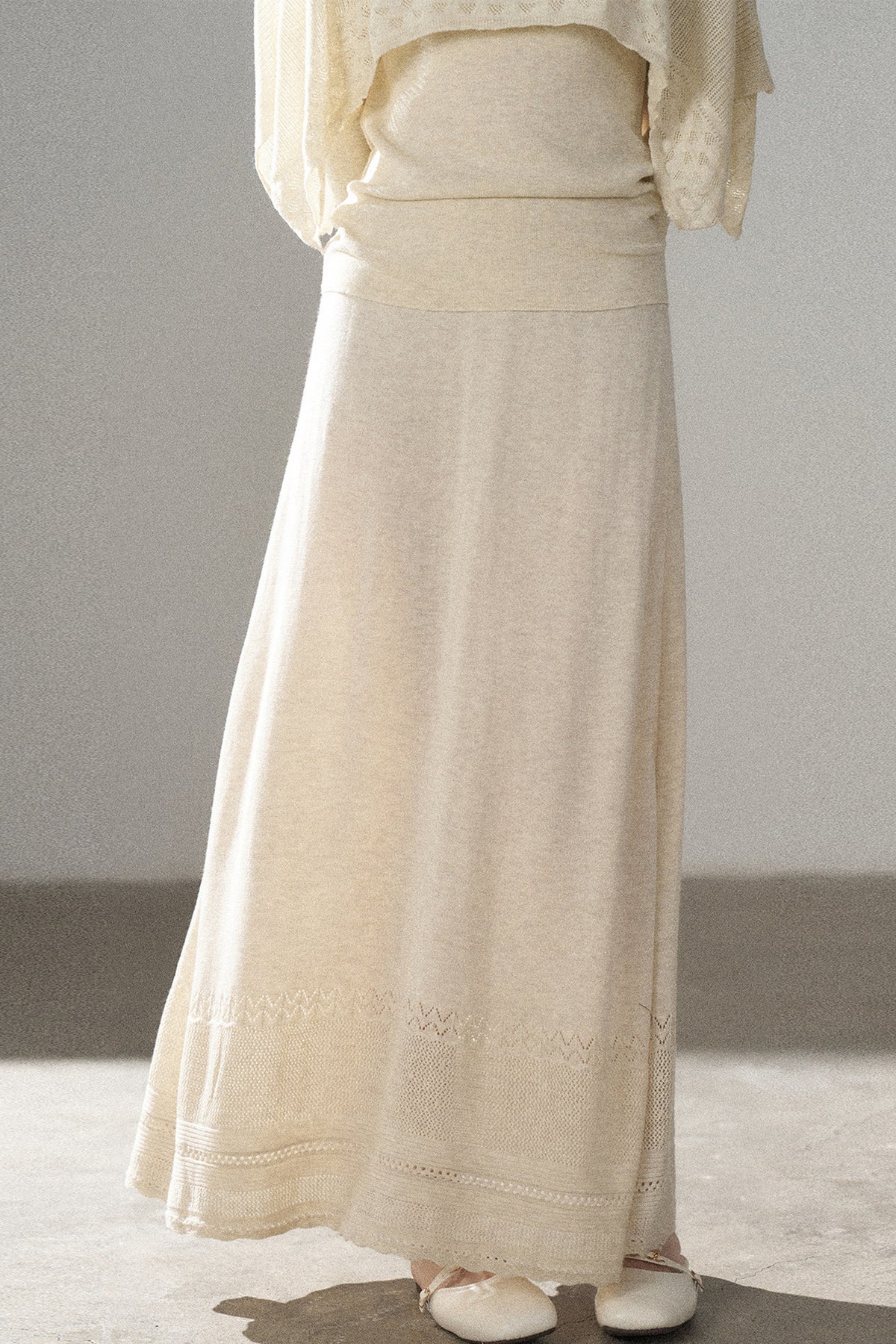 Long-Sleeve Knit Top and Skirt Set