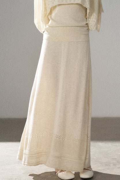 Long-Sleeve Knit Top and Skirt Set