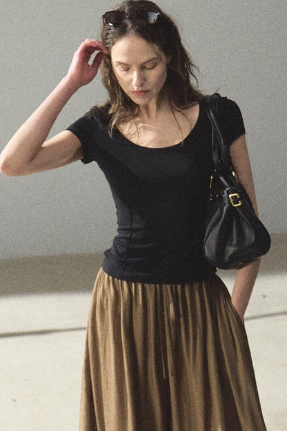Slim-Fit U-Neck Lyocell Top