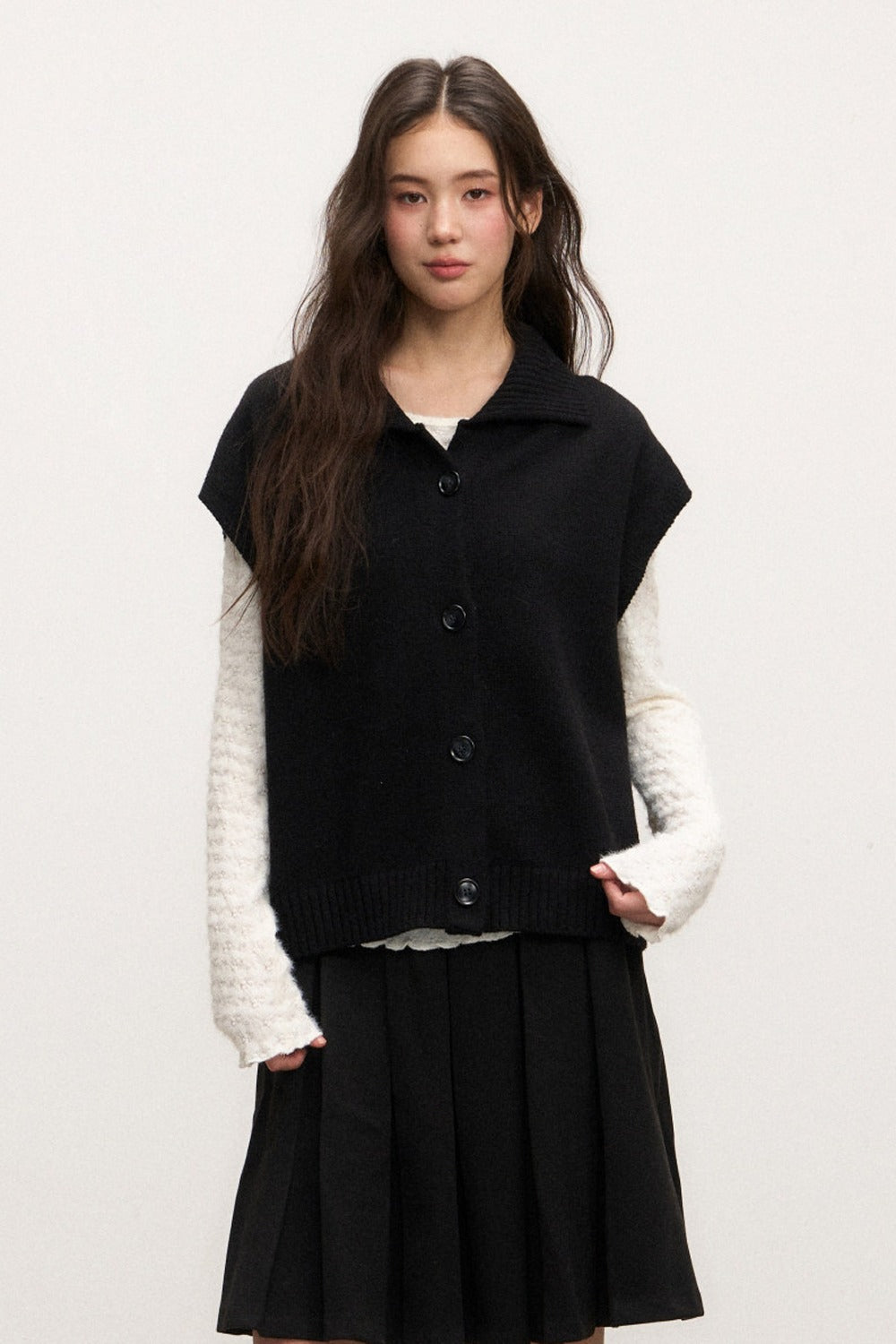 Textured Long Sleeve Knit Sweater With Pants and Skirt Set-Up