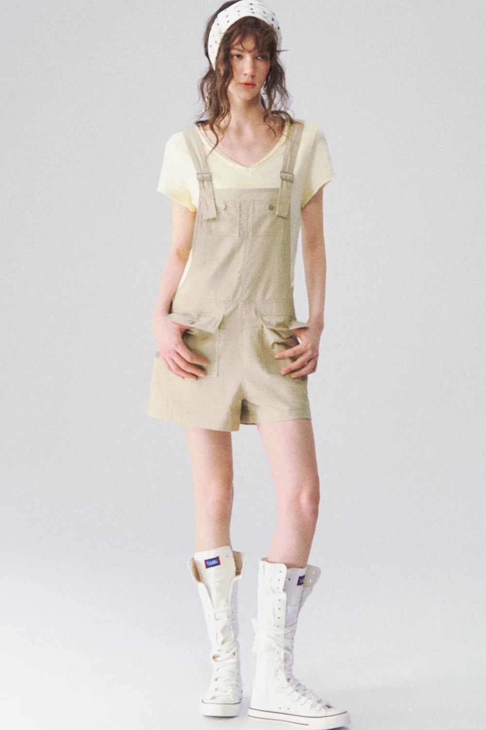 Linen Workwear Short Overalls