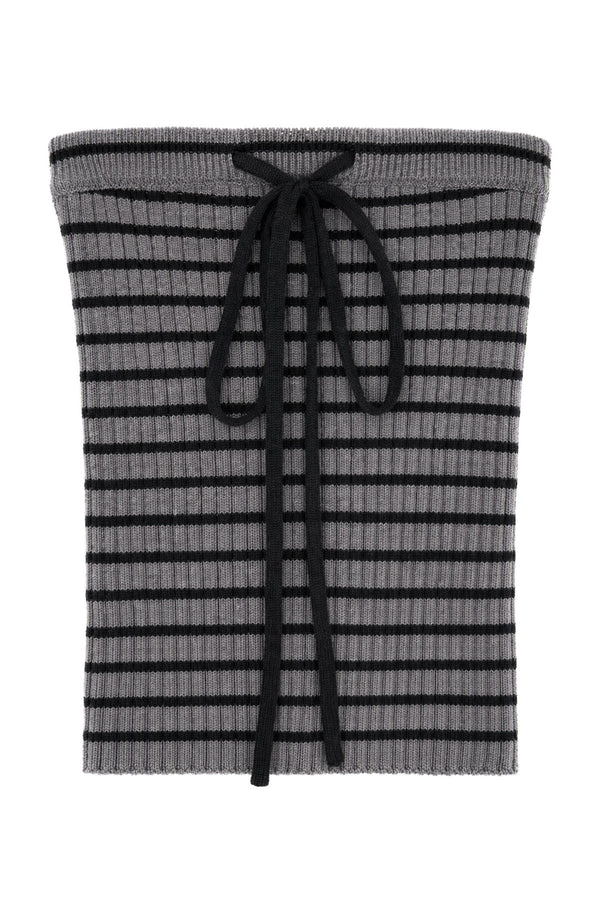 Knitted Cardigan and Tube Top and Lantern Pants Set-Up