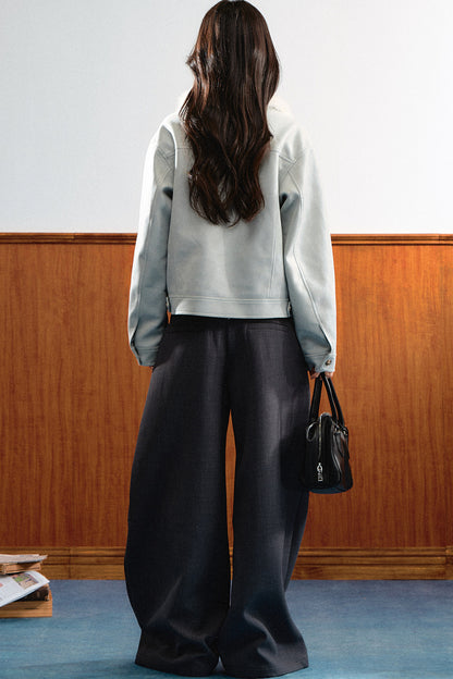 Light Blue Faux Shearling Jacket
