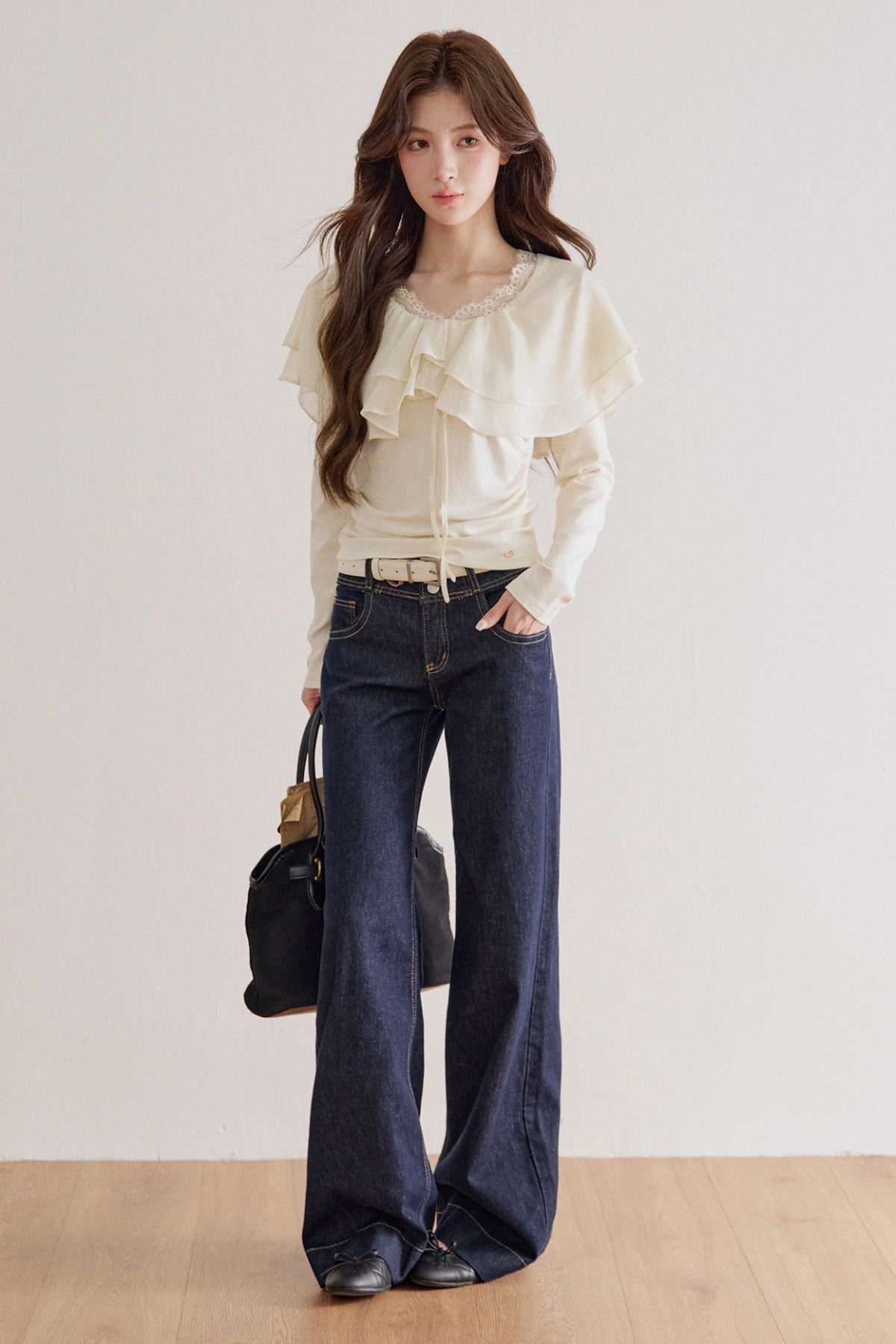 High Waist Double Button Jeans