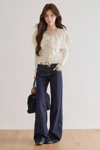 High Waist Double Button Jeans