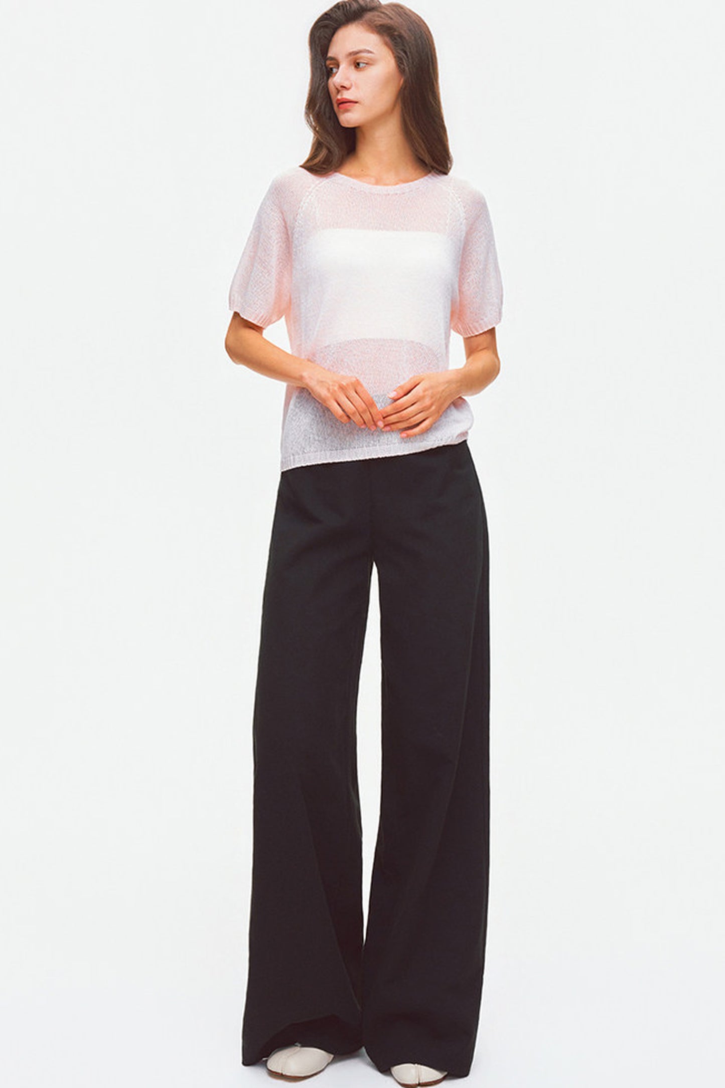 Tencel Linen Cotton Wide-Leg Trousers