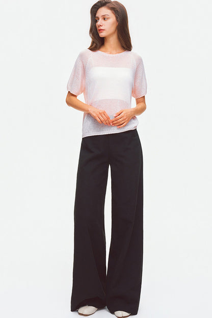 Tencel Linen Cotton Wide-Leg Trousers