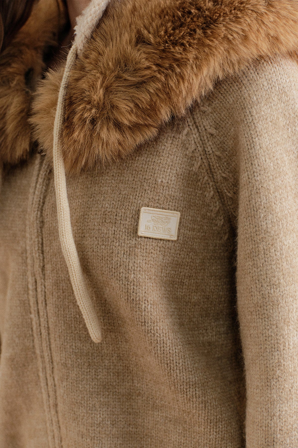 Thick Hooded Zip-Up Knit Cardigan Jacket