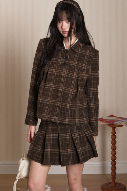Plaid Top and Pleated Skirt