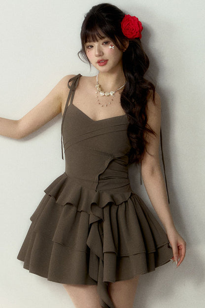 Floral Ballet Suspender Waist Dress