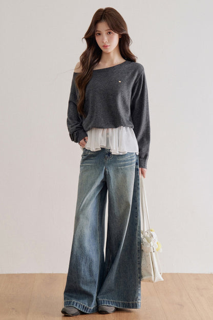 High-Waisted Wide-Leg Jeans