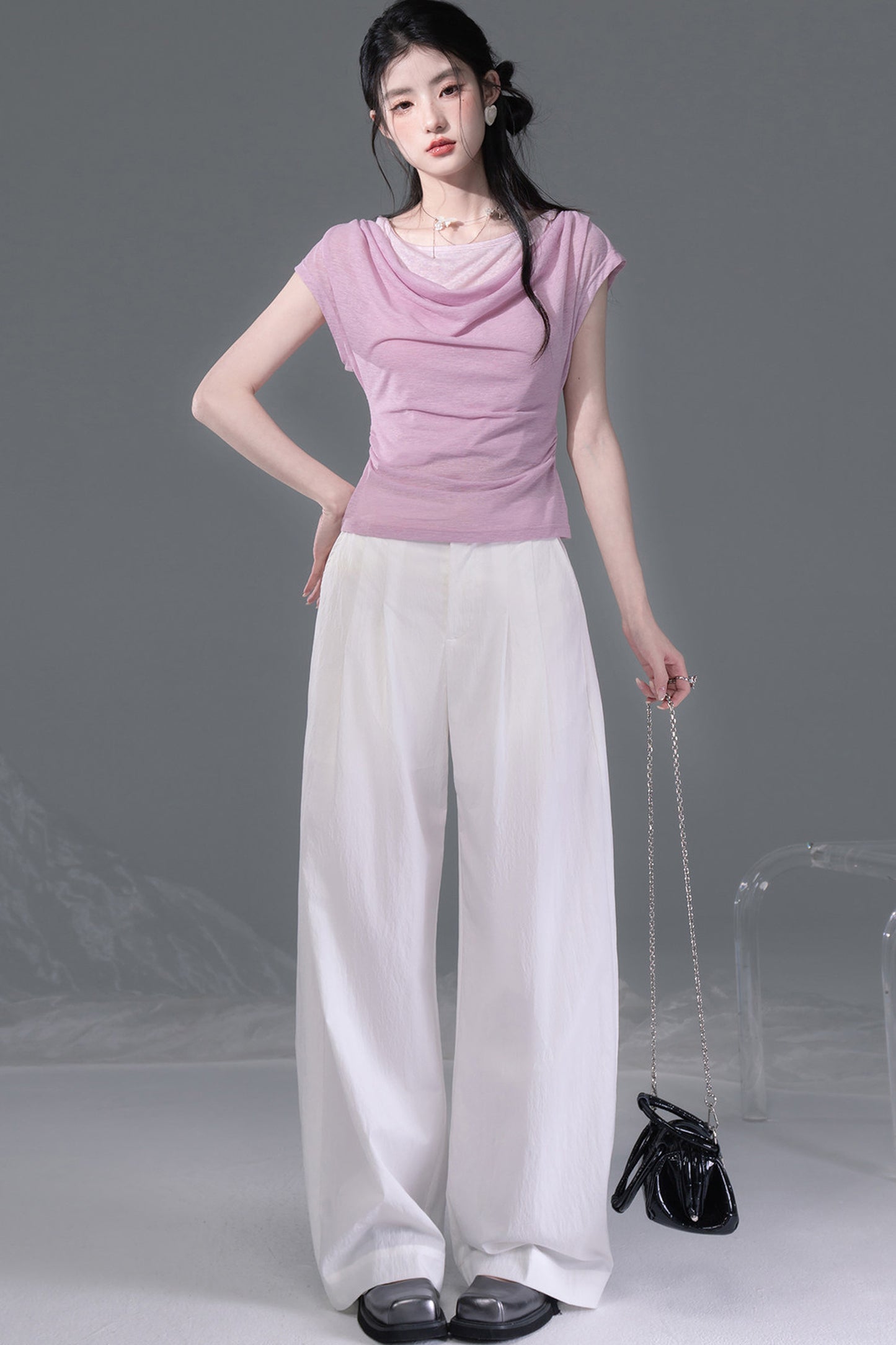 Layered Asymmetrical Linen Vest Set