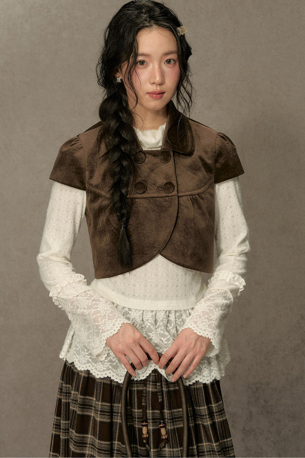 Vintage Double-Breasted Lapel Vest
