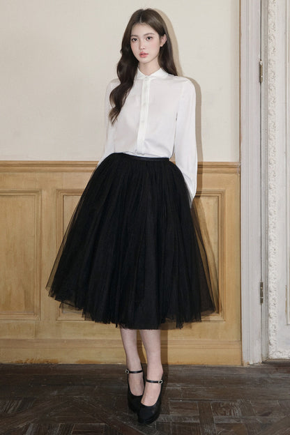 White Mesh Tutu Skirt