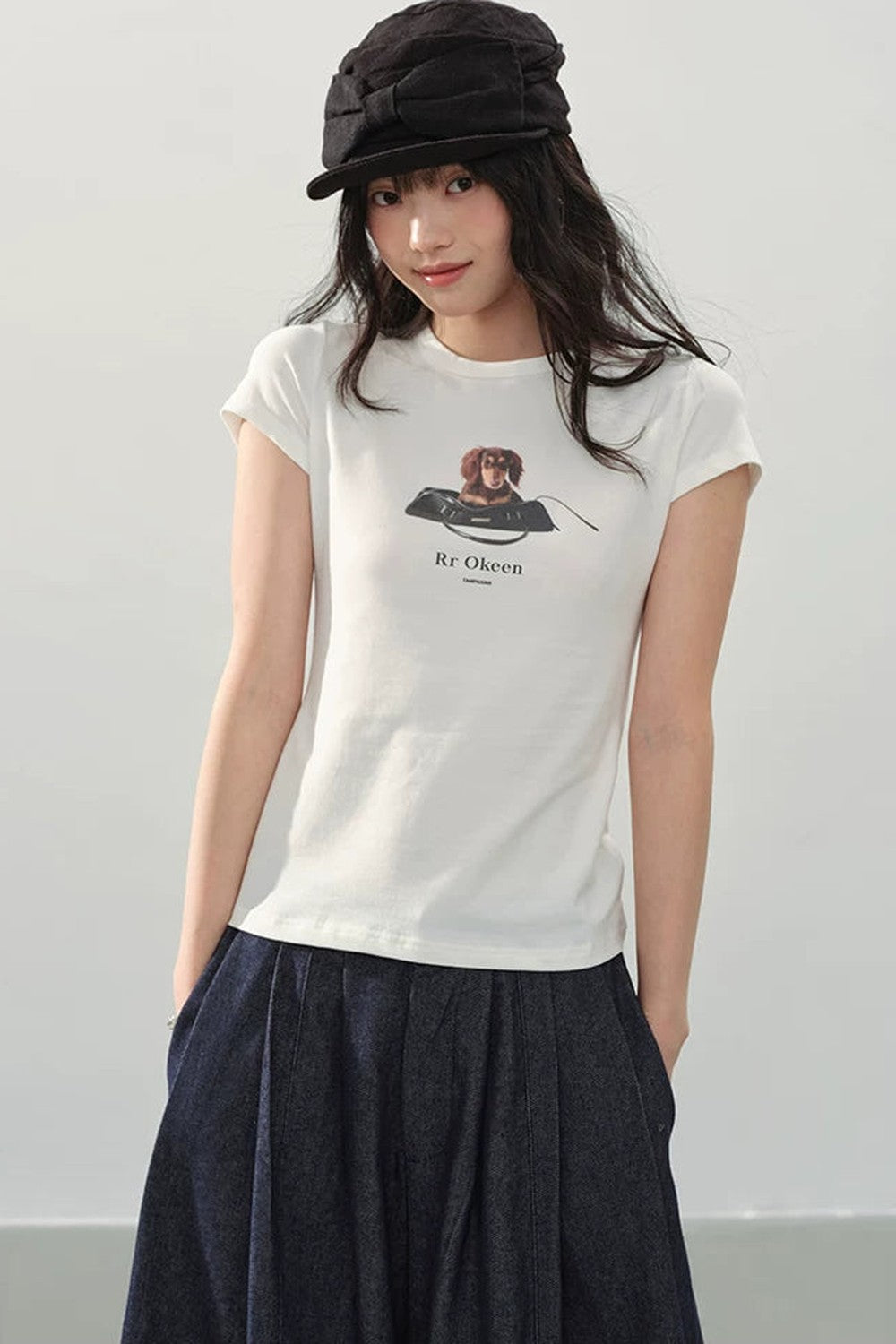 Dog Print Slim Top