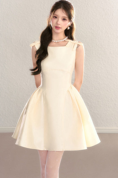 French Sleeveless Cinched Dress