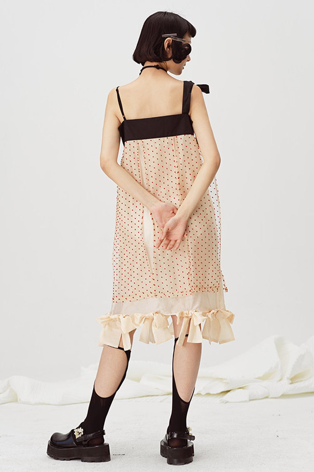 Fragmented Bowknot Strap Dress