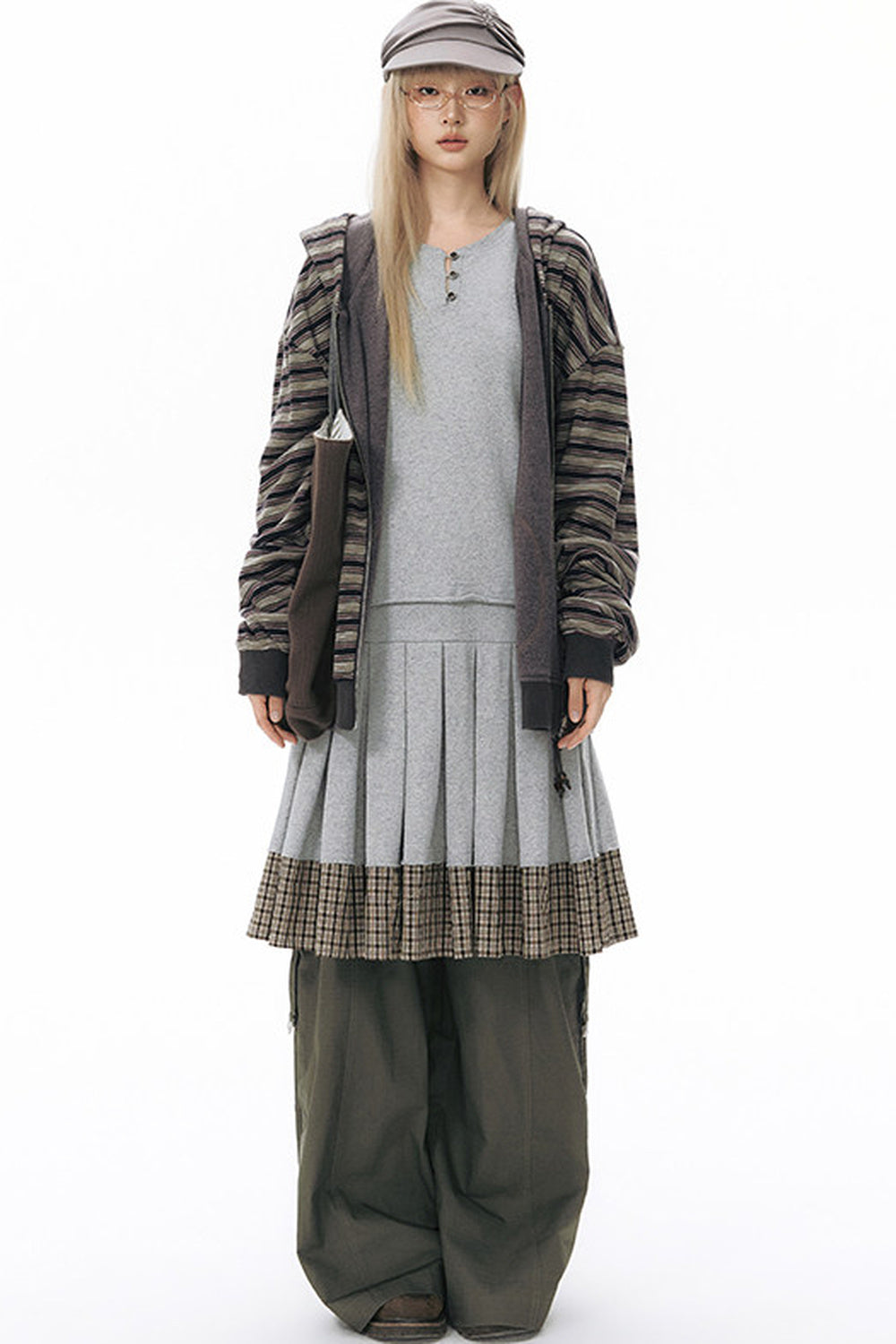Foldable Hem Wide Leg Pants