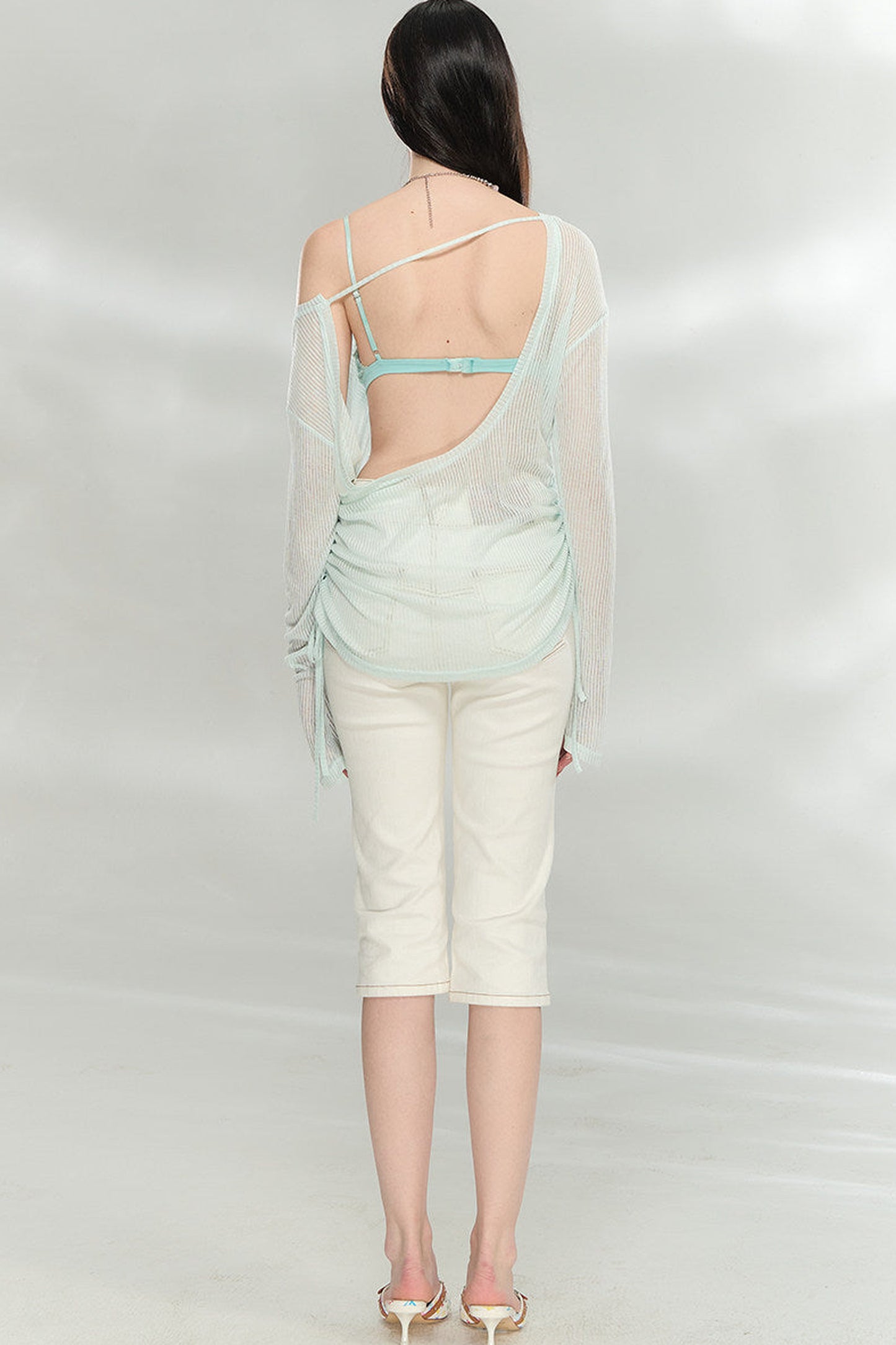 Transparent Colorful Knit Blouse