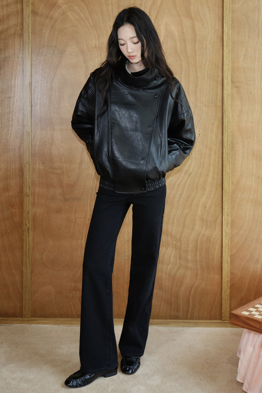Pantaloni in cotone a vita alta