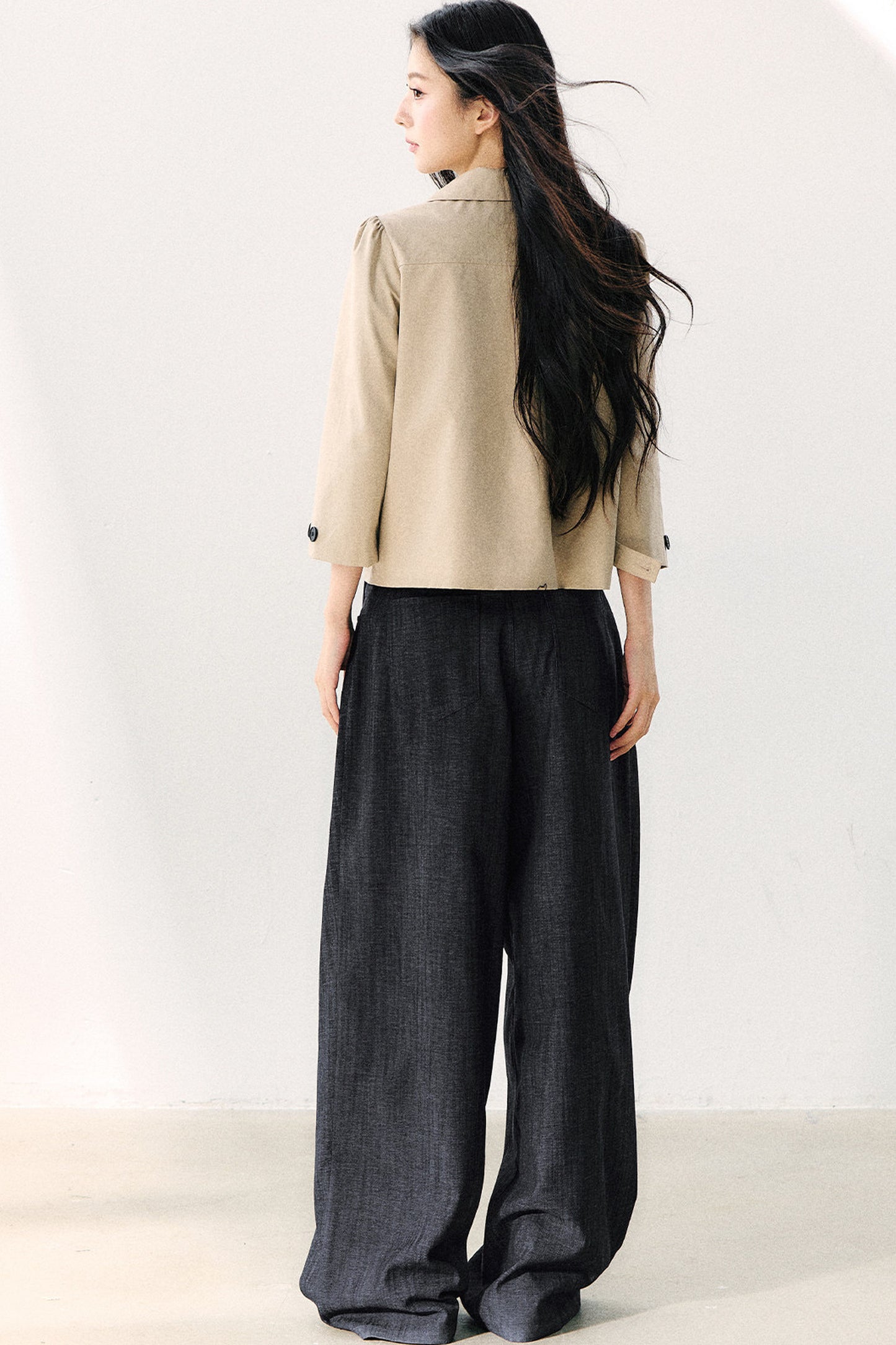 Veste croisée à col Claudine