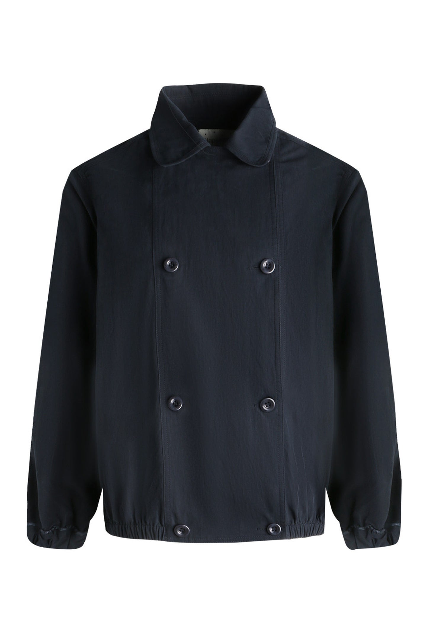 Retro Double-Breasted Workwear Jacket and Skirt Set-Up