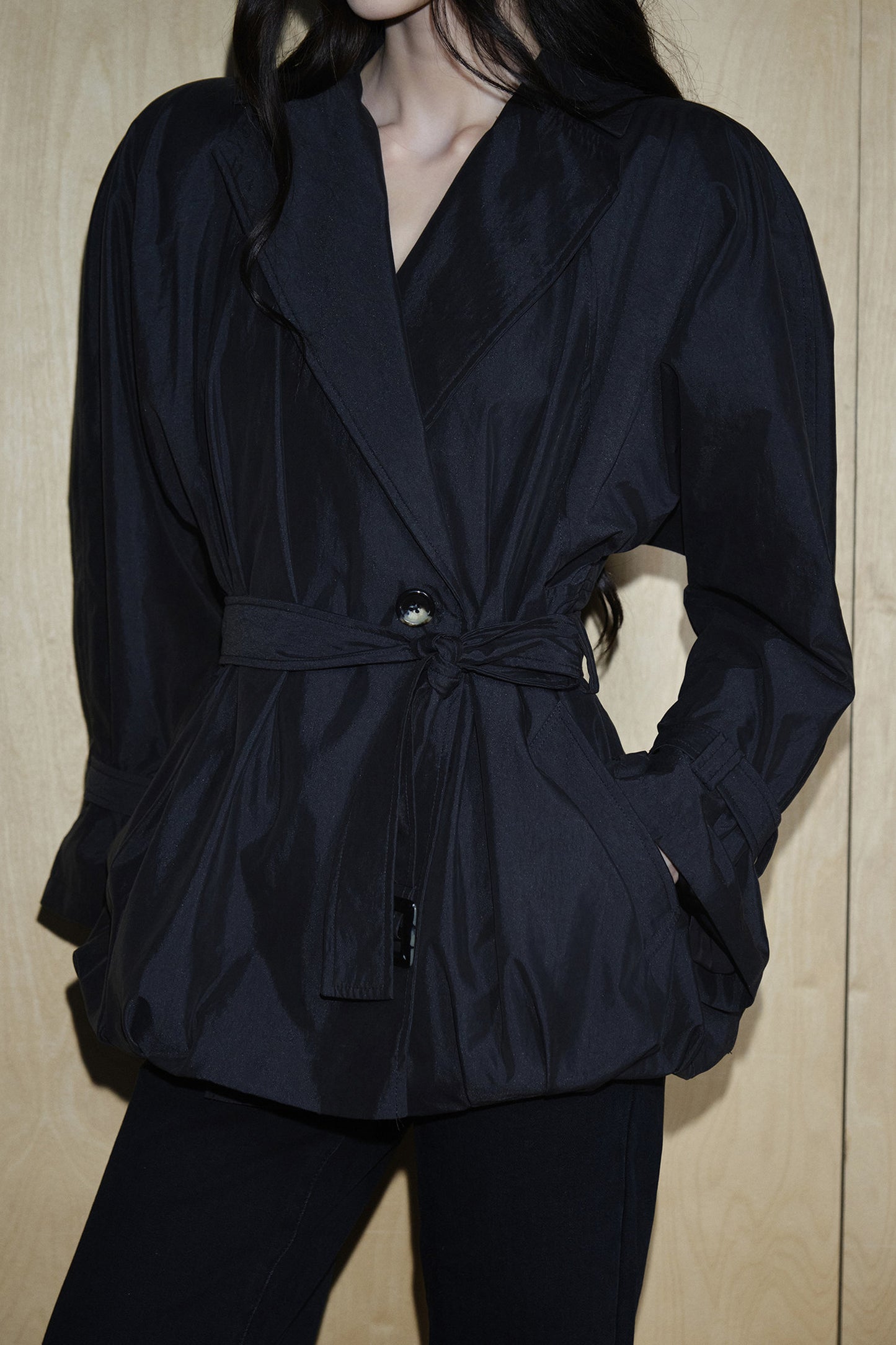Collar Tie Bubble Jacket