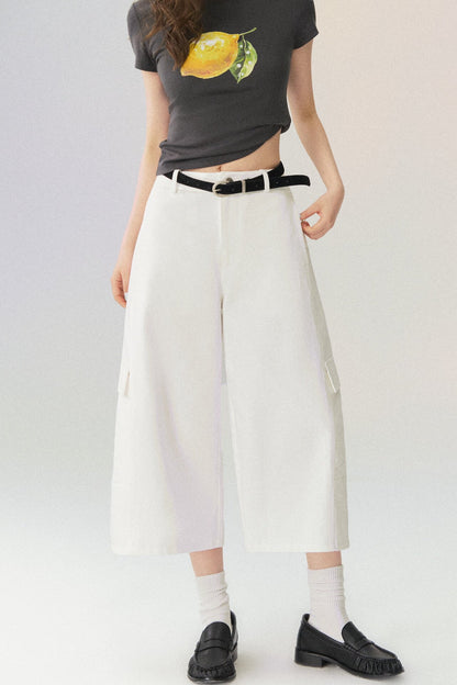 Workwear Casual Denim Cropped Pants