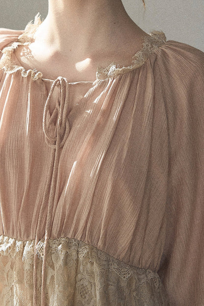 Crinkled Fabric Top and Short Skirt Set