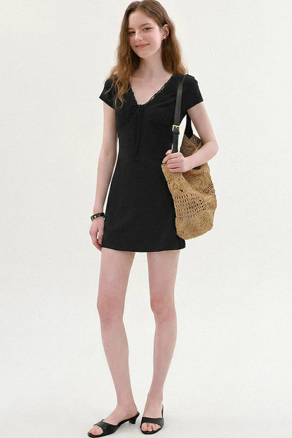 Black Lace A-Line Skirt