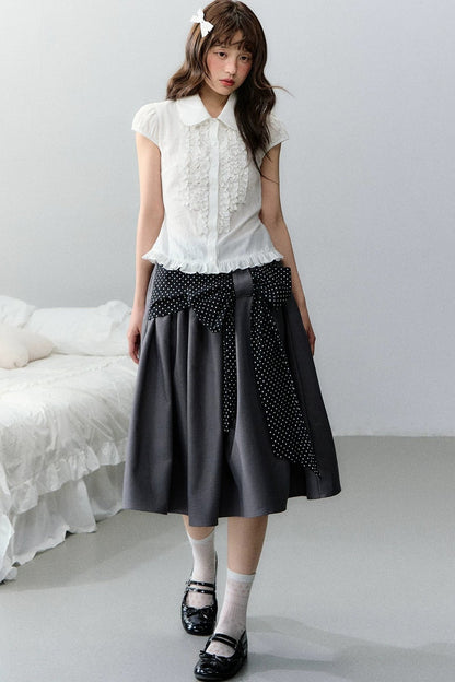 Polka Dot Retro Midi Skirt