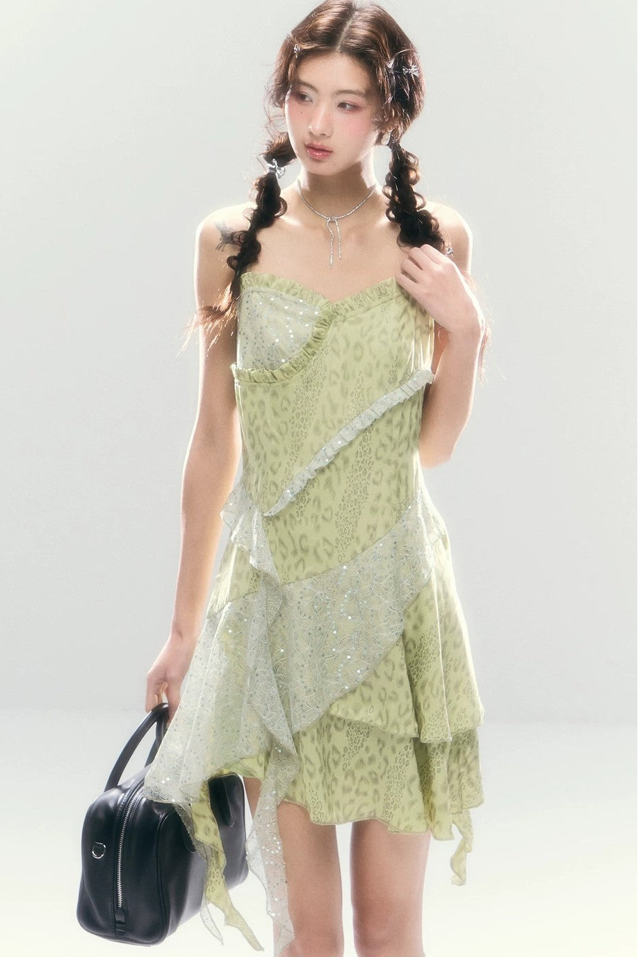Leopard Sequin Slip Dress