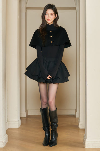 High-Waisted Black Puffy Tutu Skirt Set-Up