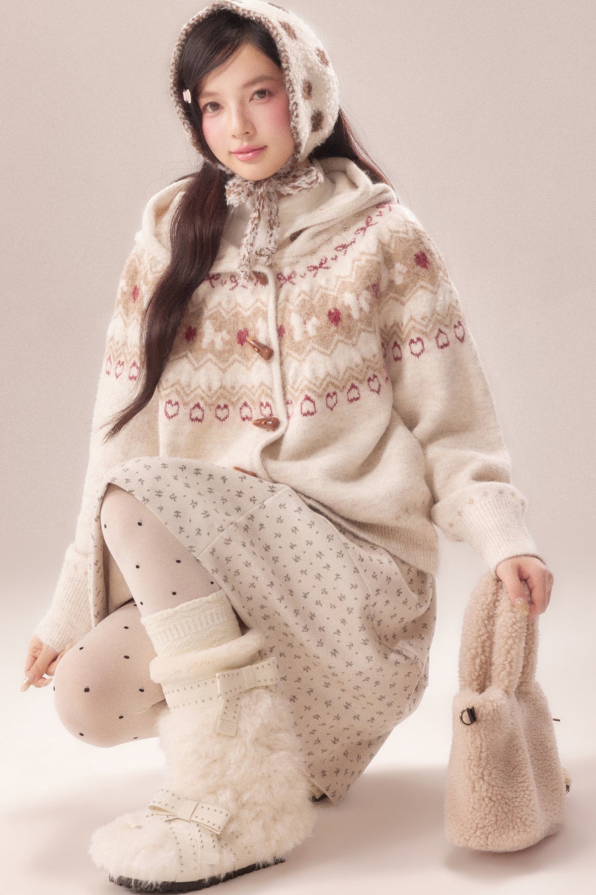 Fair Isle Toggle Knit Cardigan