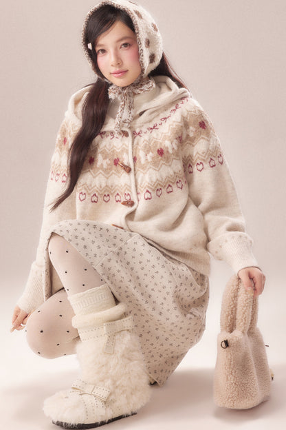Fair Isle Toggle Knit Cardigan