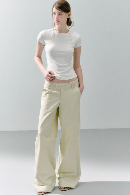 Romantic Lace Trim Pants