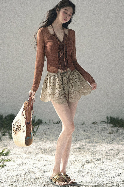 Lace Halter Two-Piece Set-Up
