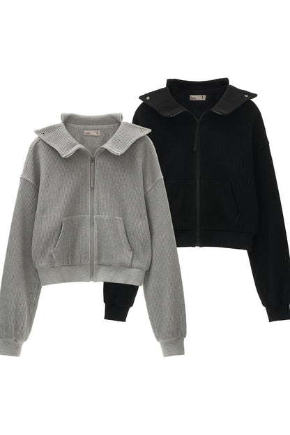 Structured Zip Knitted Jacket
