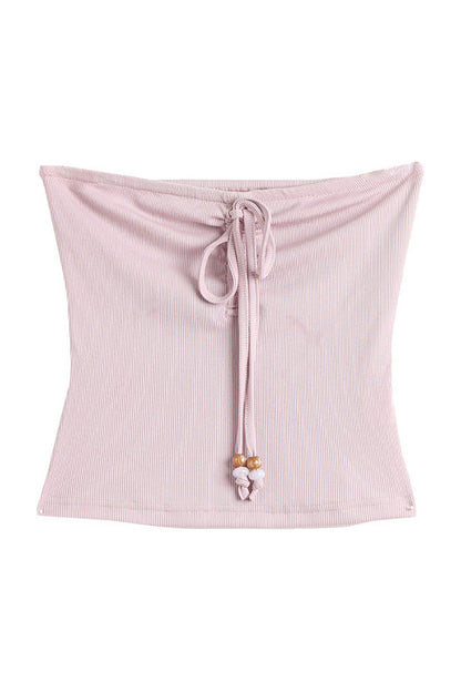 Waist-Cinching Tube Top and Pink and Purple Flowing Skirt Set-Up