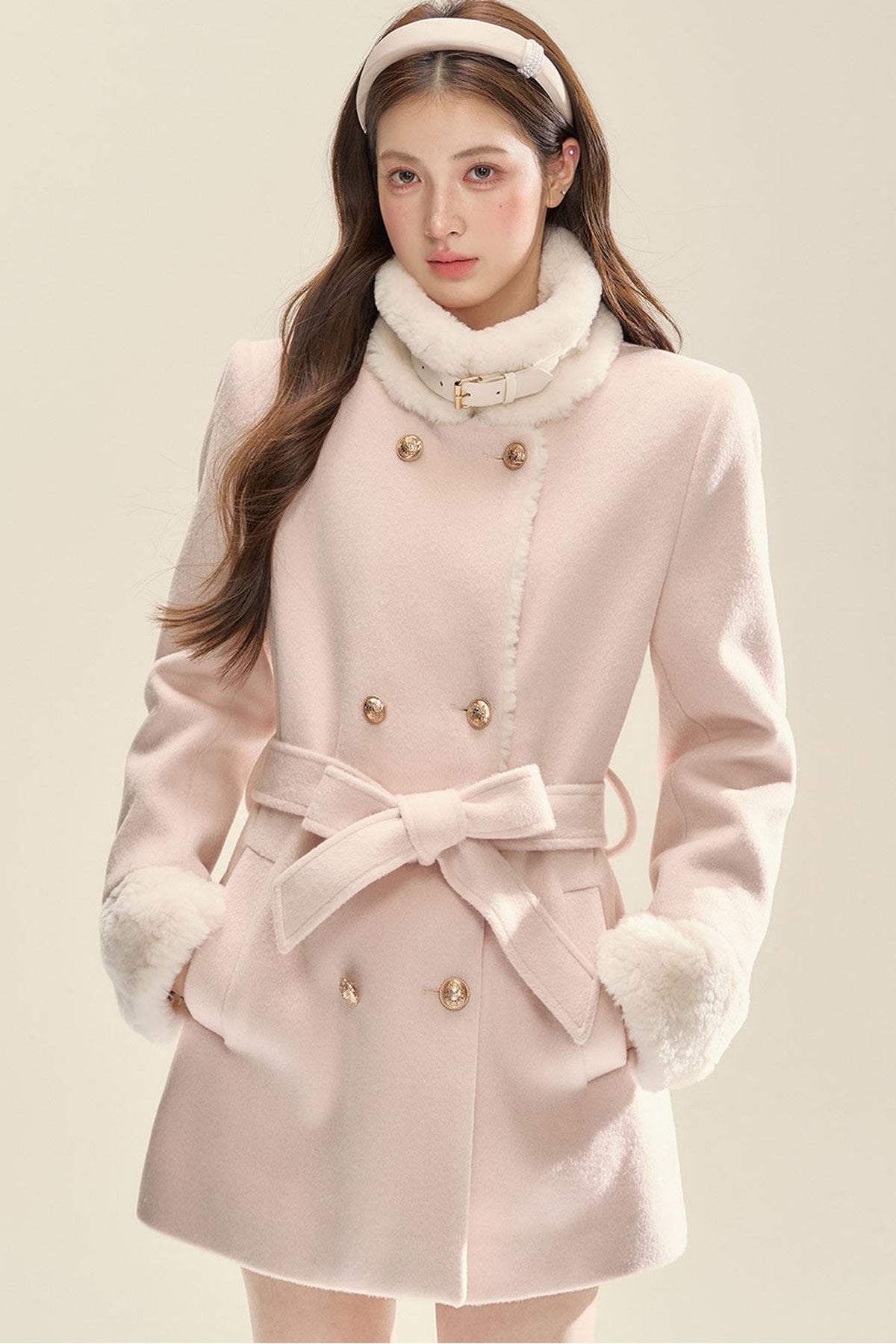 Snow Velvet Double-Breasted Jacket