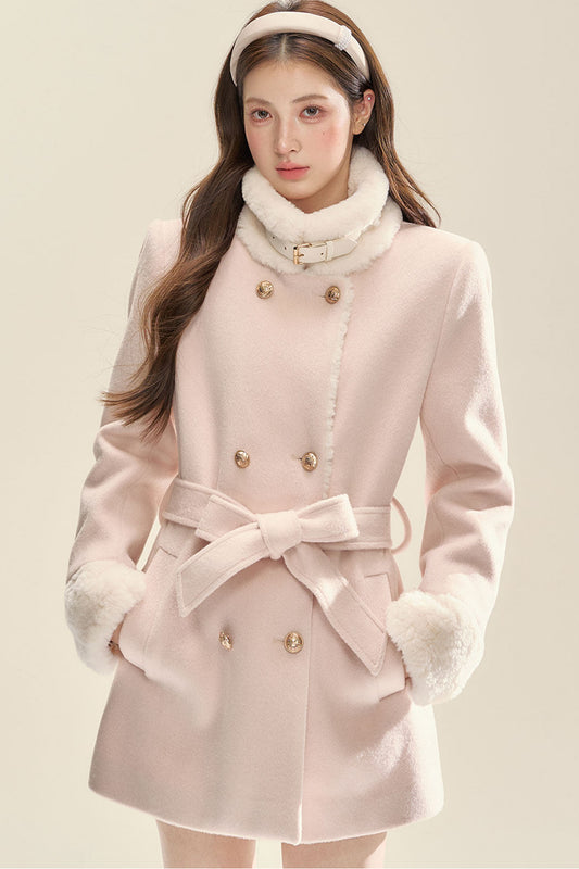 Snow Velvet Double-Breasted Jacket