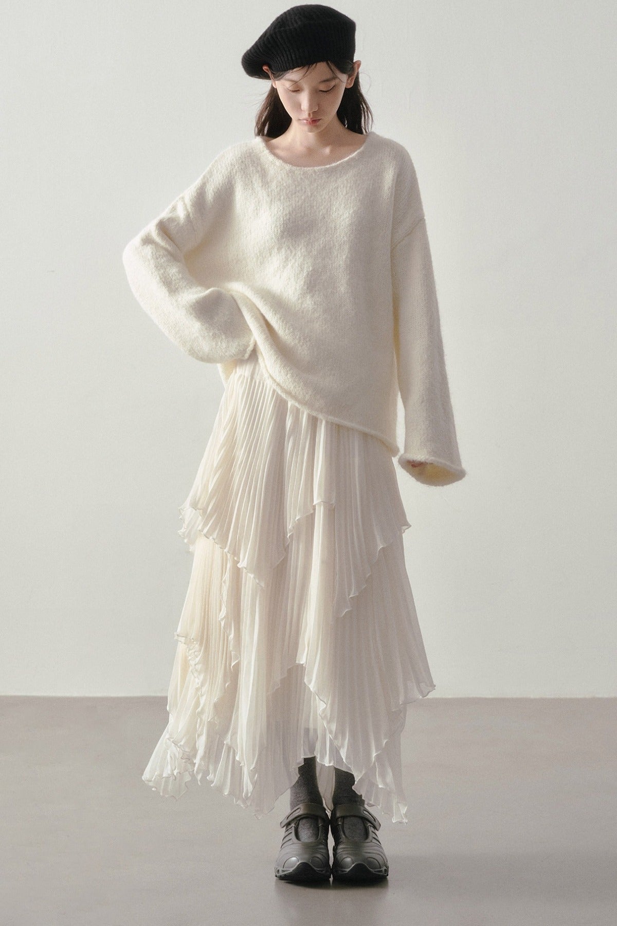 Cream Loose Knit Sweater