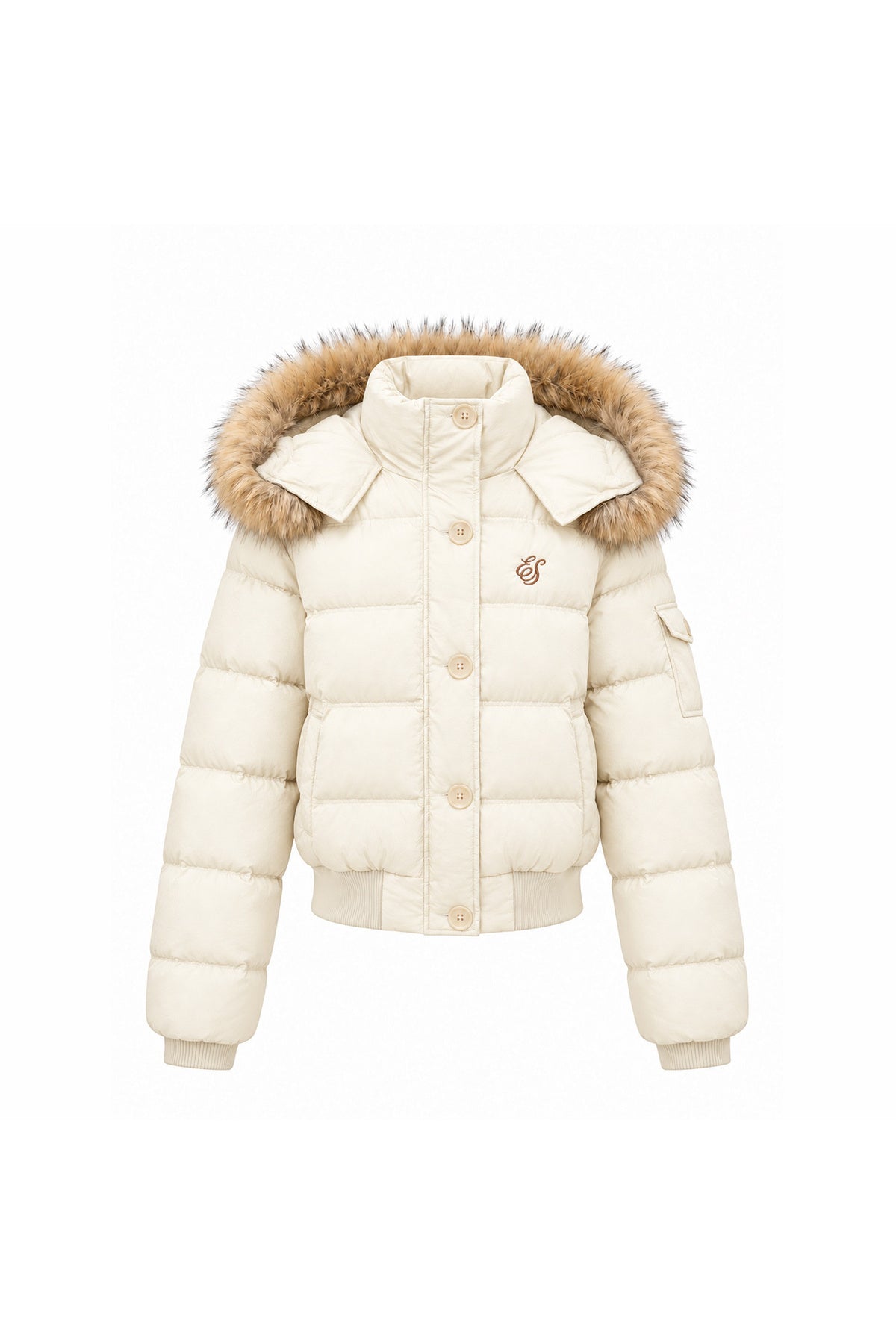 Fur Collar Down Jacket and Pants Set-Up